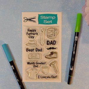 Mindless Crafting 14-piece Stamp Set - Father's Day